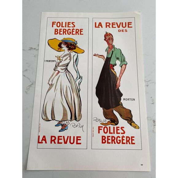 Folies Bergère, La Revue, Y Printemps, Morton, Spinelly, Music Hall Posters, - Picture 1 of 5